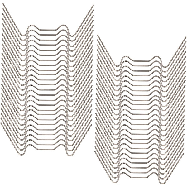 Drivhusklemmer, 100 stk., W-type klips i rustfrit stål, glasklemmebeskyttelse, haveklips