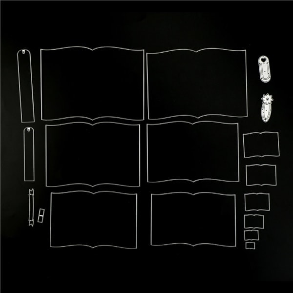 IC Vivid Books Ram Anpassad Schablon Metall Skär Dies DIY Scrapb