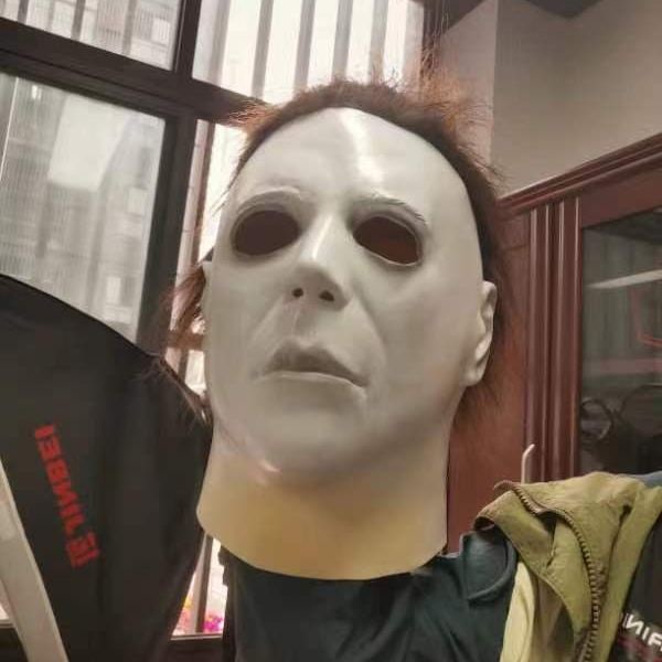 Halloween 2023 ny månsken panik dödar Mike Meyer Myers skräck latex mask huvudöverdrag White