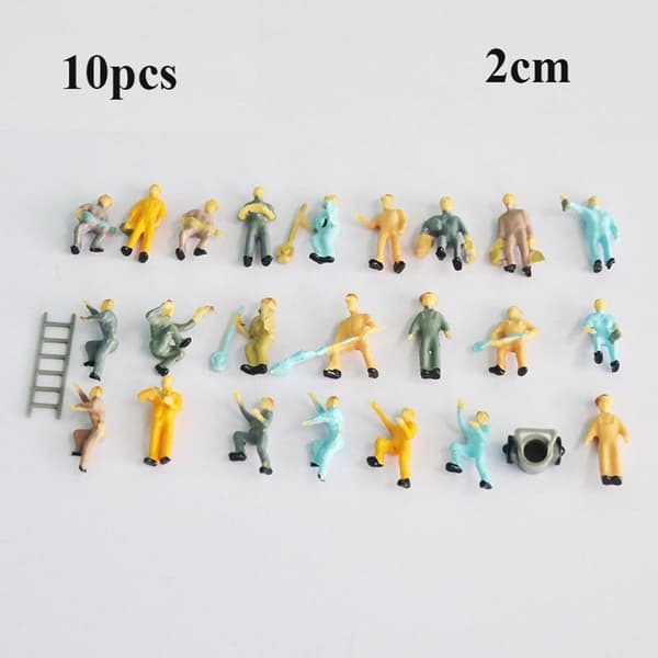 10/25 stk. Bygningsarbejdere Model Bygge Folk Figurer 2 2 2 2
