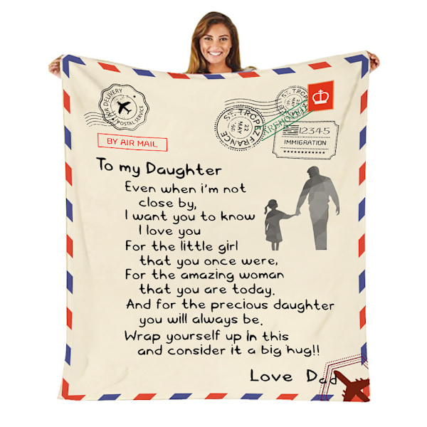 Amazon kuvertfilt nu tillverkad i tysk familjebrev korallfleece flanell meddelandebrev omslagsfilt tryck Father to daughter 140*180CM