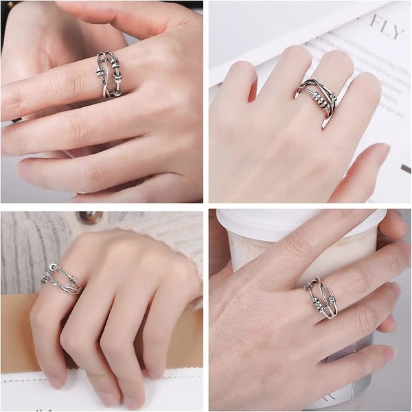 IC 925 Sterling Sølv Ring Stresslindring Gave til kvinder