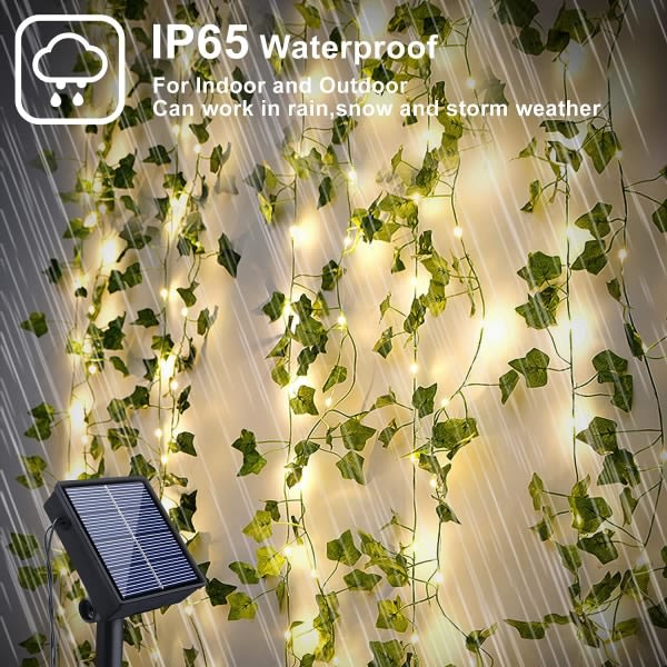 Utomhus solar String Lights, 100 LEDs 10M Artificiell murgröna Solar St