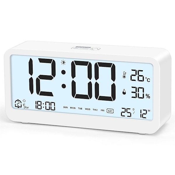 Digital väckarklocka med stor LCD-skärm, hög ringsignal för effektiv väckning, multifunktion med temperatur