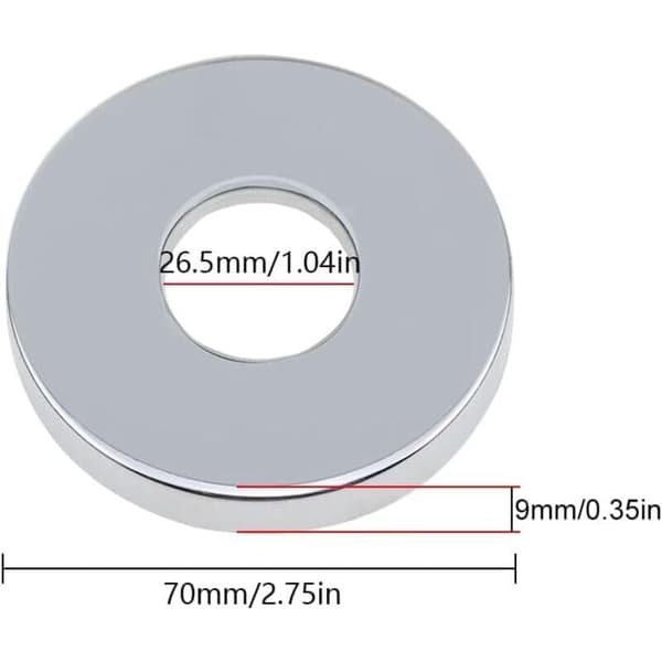 Brusermixerhane Roset 4 Stykker Forkromet Åbningsroset Vandhane Ø 26mm (3/4\") Rustfrit Stål VVS Roset Flad Lav til Køkken Badeværelse