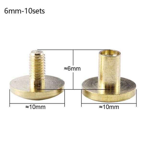 10 st Bältesskruv med båge Läderhantverk 6MM10SETS 10SET 6mm10sets 6mm10sets