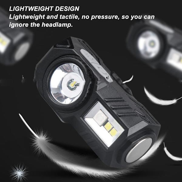 LED Hodelykt Magnetisk Multi-Lys Kilde Bevegelsessensor Oppladbar Lett Hodelykt med Hattklips for Utendørs, DUBUNS