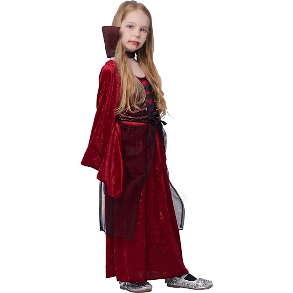 Pige Vampyr Kostume, Gotisk Prinsesse Kostume Viktoriansk Dronning Fandango Röd 4-6 ans