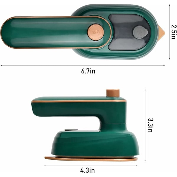 Mini Foldbar Strygejern med Spray til Tøj, Nano Dampstrygejern Hurtig Opvarmning med 50ml Vand, Strygemaskine til Stofsyning og Håndværk