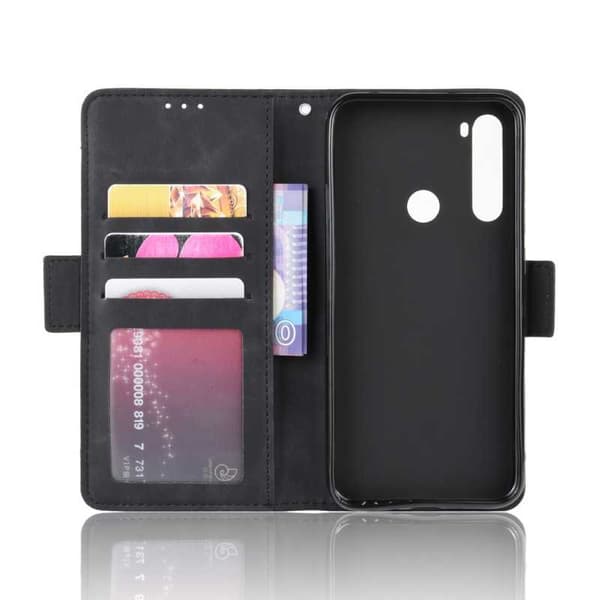 Xiaomi Redmi Note 8 Wallet Case PU Læder 6-Rums Winston V3 Svart Black