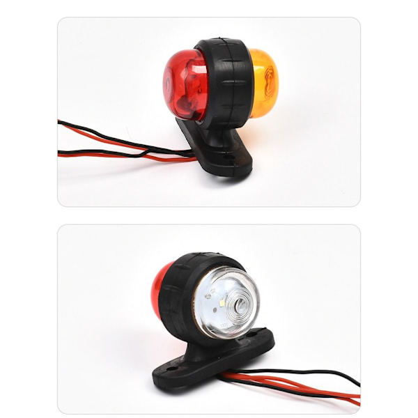 2 stk. LED-sidemarkeringslys for tilhenger, RØDE OG HVITE