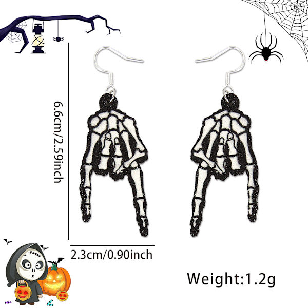 Uudet Halloween-sarjan korvakorut, kauhu kallo silmäpendantti korvakorut haamujuhlan koristelu MJ51 luova koru Spider Web earrings