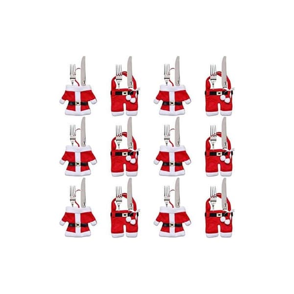 12-pack Jul Bestickhållare Julbordsdekoration Julklappar (Tomtedräkter)