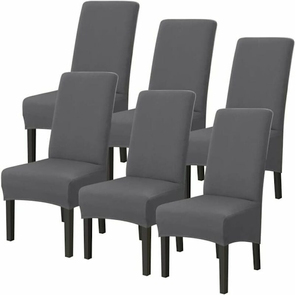 6-pack of washable universal chair covers in stretch microfiber