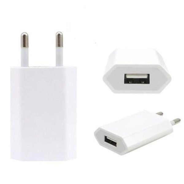 3-pack Charging Cable Adapter Set for iPhone Samsung 5V 1A Universal Fast Charging USB Wall Plug White