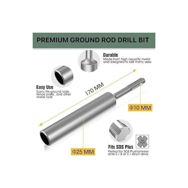 SDS PLUS Hammerbor Ø Indvendig 20mm x Ø Udvendig 25mm x 170mm Længde, fra DEBUNS