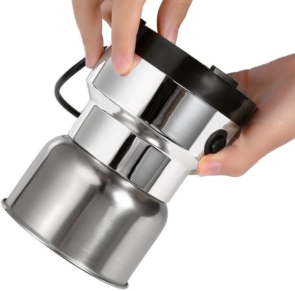 Elektrisk kaffebønnekværn, 150W rustfrit stål krydderi-, nødde- og kornkværn, 300 ml kapacitet, sølv til hjemmekøkken