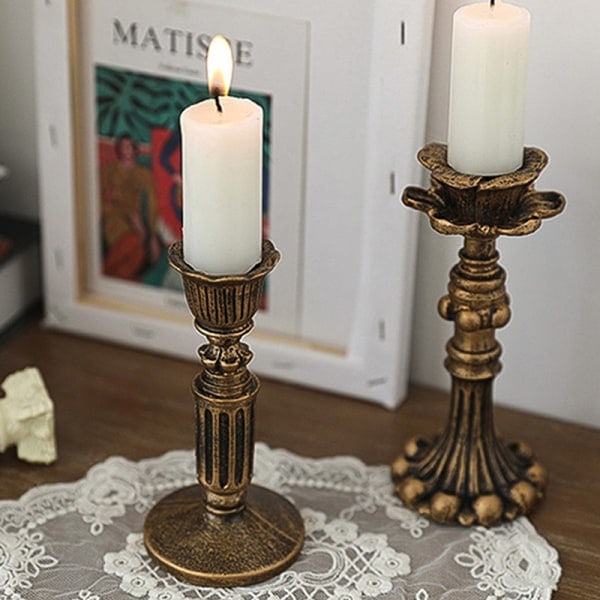 IC Retro hjärtljusstake Sconce Nostalgisk fransk ljusstake A