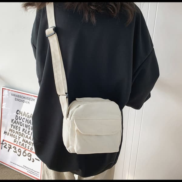 Små Canvas Crossbody Vesker Mini Telefon Skuldervesker BLÅ Blå Blue