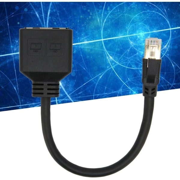 RJ45 Splitter Adapter, 1 til 2 Port RJ45 Netværk Ethernet Adapter Splitter, CAT8 Netværkskabel Splitter Adapter til Hjemmekontor, af DEBUNS