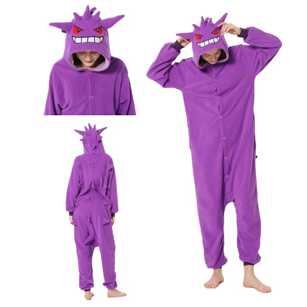 Polar Fleece-serie Halloween Tegneserie Dyr Onesie Pyjamas MJ51 Par Pyjamas Gengar 130