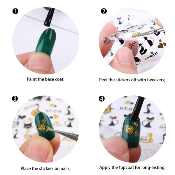 IC Höst Halloween Nagelstickers Dödskalle Nagelstickers 3D Självhäftande Stil 2