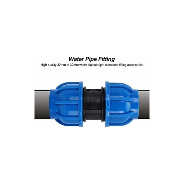 2 stk. PE-plast Rett Kobling 32 mm til 32 mm Vannrør Adapter Rett Kobling Vannrør Kobling Rørfittings