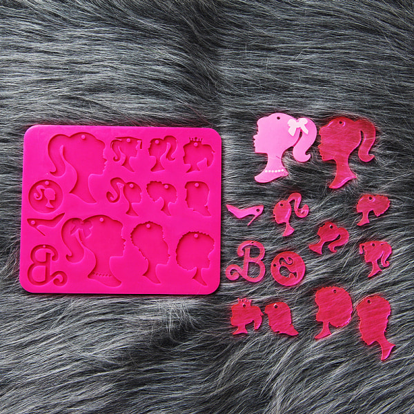 DIY Silikonform Barbie Hästsvans Flicka Form Gjutform Hänge Epoxi