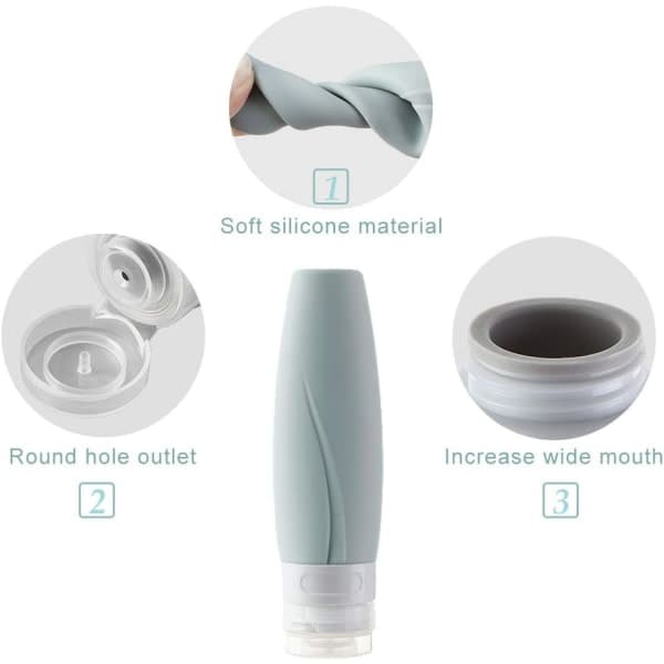 Sæt af silikone, 4 stk. genopfyldelige og klemmelige (60 ml)