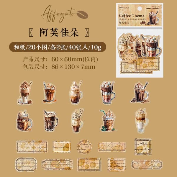 Daglig Planerare Scrapbook Stickers Scrapbook Stickers Kaffe