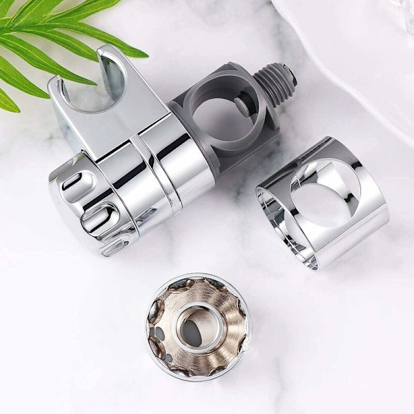 Utbytbar Handhållen Duschhållare, Duschmunstyckeshållare, Justerbar Duschklämma för Badrum Passar 25MM Duschstång, 19-22MM Duschmunstycke, ABS Krompläterad