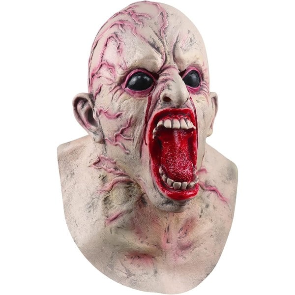 IC RONGbbppQ Halloween-pääkallonaamio, jossa on repeämä kaksoiskerros, Halloween-kauhunaamio Zz