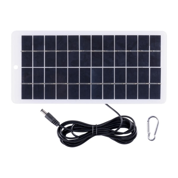 10W Solar Batteriladdare med Karbinhake 12V Solar Power Laddare Polysilikon Solar Laddare Platta Bärbar för utomhusbruk
