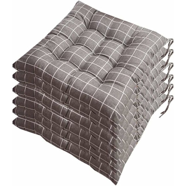 Sett med 6 Stolputer 40x40, Dekorative Puter Stolputer Hageputer 12 Sting i Ett Ulike Mønstre, Polyester (A), DEBUNS