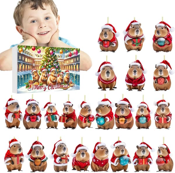 Kapibara Adventskalender, Nedtelling til jul 2025, Julepynt i akryl Style two