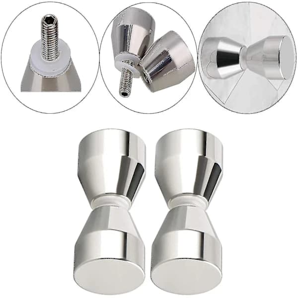 2 stk dusjdørhåndtak - sølv aluminiumslegering - for dusjdører, glass