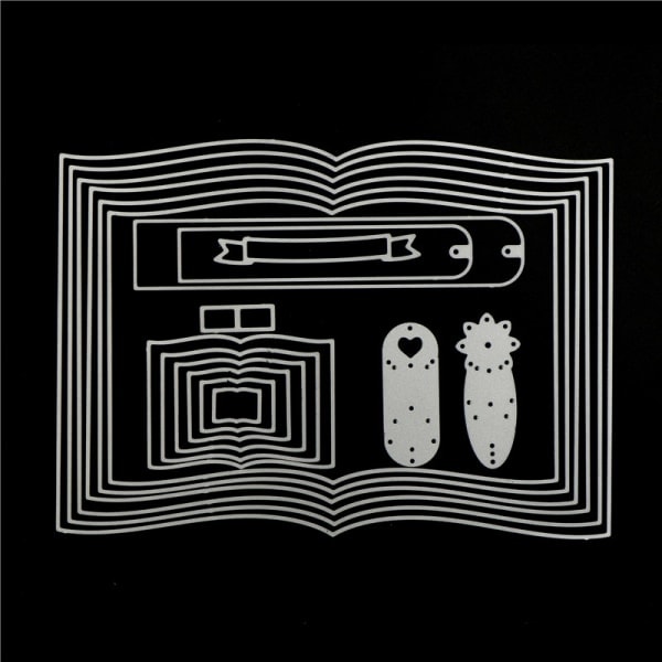 IC Vivid Books Ram Anpassad Schablon Metall Skär Dies DIY Scrapb