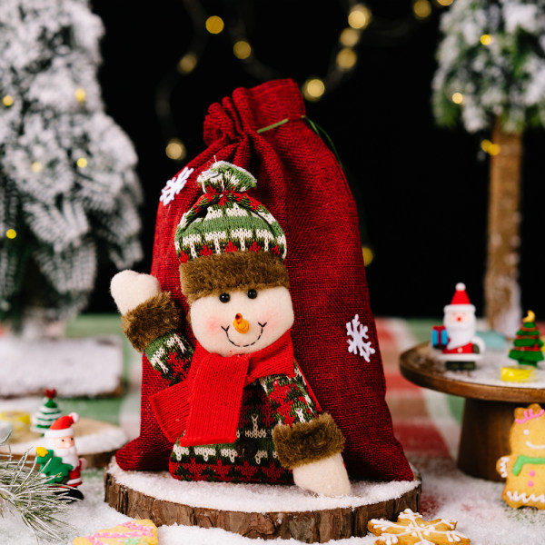 IC Liten julenissepose for adventskalendere, tøyposer, stil 1