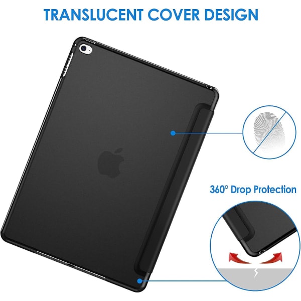 Tri-Fold smart case för case för iPad 10.2, automatisk växling/sömn, svart