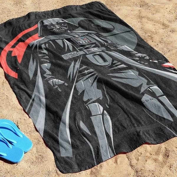Star Wars Handduk med Darth Vader - För Bad, Strand & Pool - 100% Bomull, 71 cm x 147 cm Grå Grå