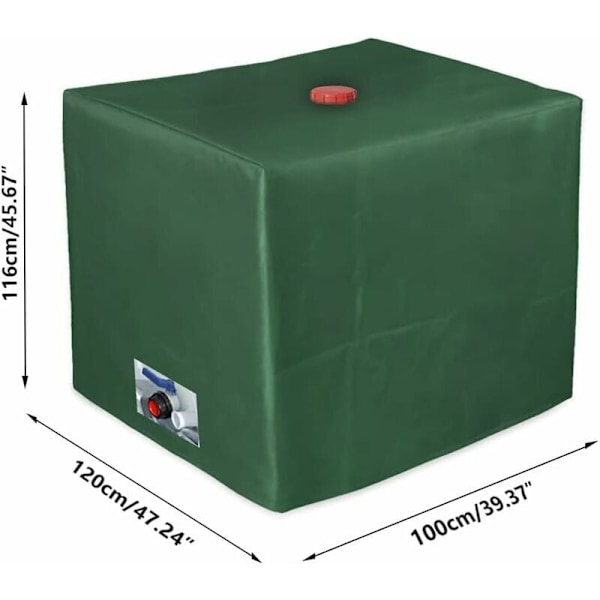 IBC Tankskydd Presenning för 1000L IBC Behållare, GU.B/bon 116 x 100 x 120 cm Vattentankskydd Anti-UV Anti-Regn (Grön)..DEBUNS