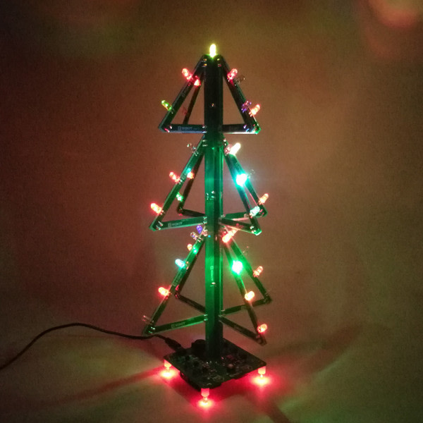 Gör-det-själv-musik Julgran Lödning Kit Blinkande LED 3D Xmas Tree Electronic Set