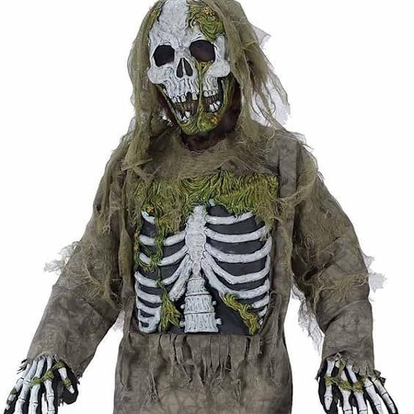 Grøn Generel Zombie Dragt Kostume Maskerade Gyser Skelet Kostume Halloween Party Performance Rekvisitter MJ51 L (160-180) Gray suit