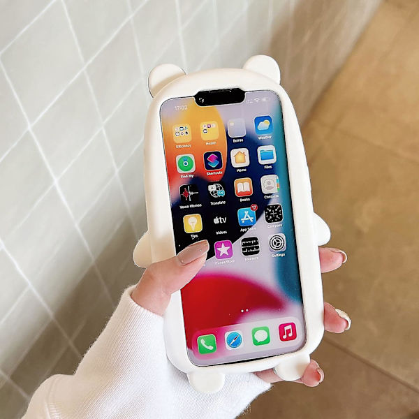 Apple iPhone 13 Super Tyk Blød Silikon Panda Etui Tegneserie Baby Dyr Sort og Hvid Farvevej Sød Sjov Sød Kawaii
