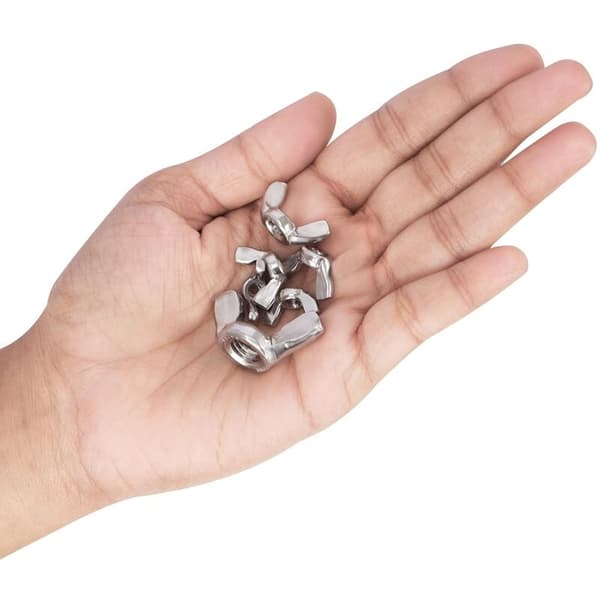 Vingmutter Sortiment (100 Delar) - Storlekar M3, M4, M5, M6, M8 och M10 - 304 Rostfria Fästskruvar - Silver Vingmuttrar för DIY