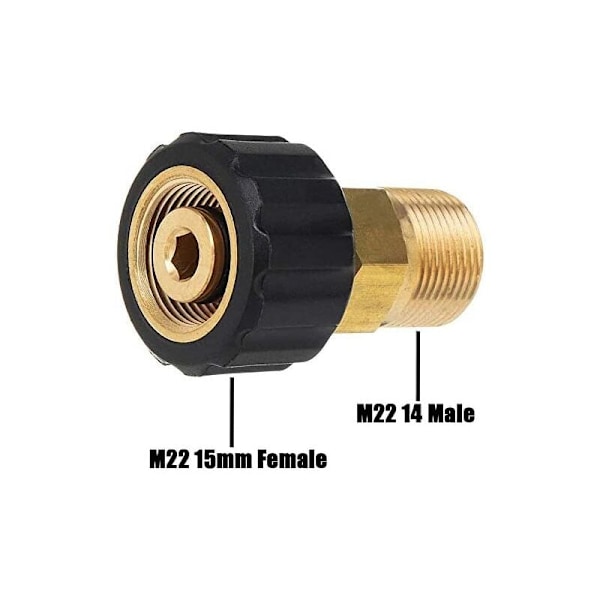 Højtryksrenser Kobling, M22 x 15mm Hun Gevind til M22 x 14mm Han Gevind Hurtig Kobling Højtryksrenser Adapter Dele