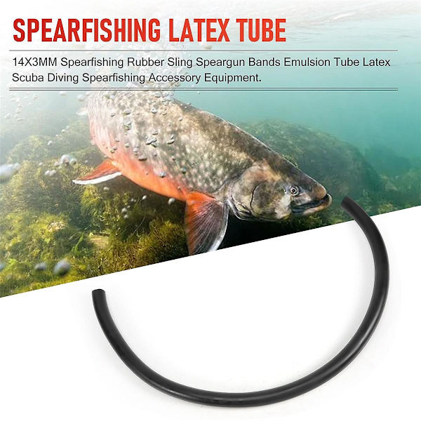 14X3MM Harpunfiske Gummistropp Spylepistol Band Emulsjonsrør Latex Scuba Dykking Harpunfiske Tilbehør Utstyr, 50cm