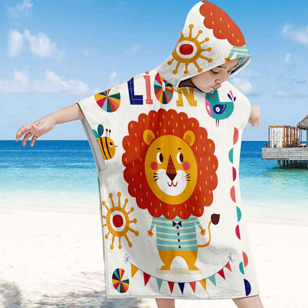Barnehette med hette, strandtegneserie badekåpe, barnehåndkle med hette, poncho med hette badehåndkle, barnestrandhåndkle med hette, barneponchohåndkle