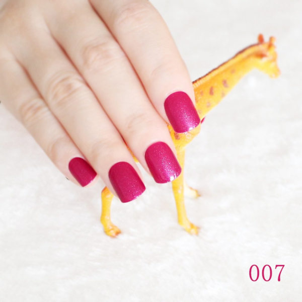 Glitter Falske Negle Korte Firkantede Ensfarvede Lilla Rosa Akryl Negle Engros 10 sæt Enkelt Designede Spidser 240 stk i alt