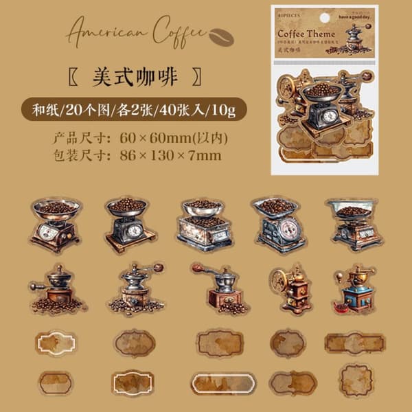 Daglig Planerare Scrapbook Stickers Scrapbook Stickers Kaffe